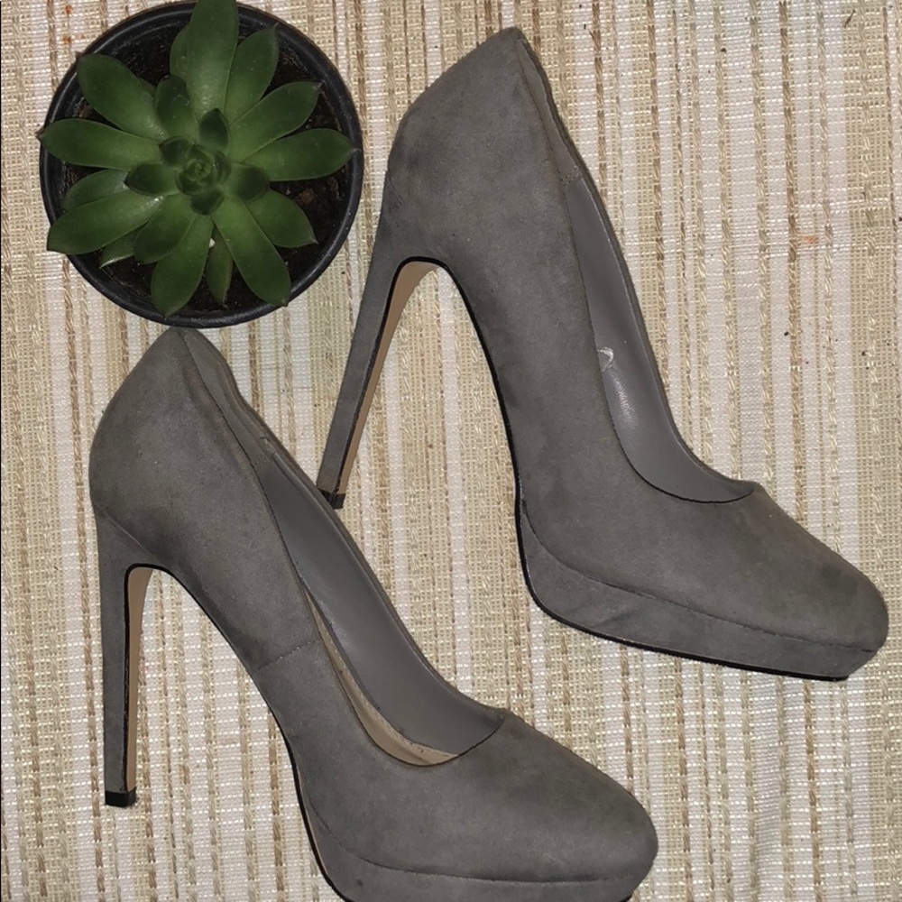 Grey high heels